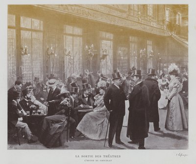 Spettatori fuori dalla Taverne Pousset a Parigi dopo uno spettacolo da French Photographer