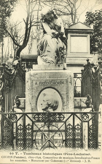Tomba di Frederic Chopin, Cimitero di Père Lachaise, Parigi da French Photographer