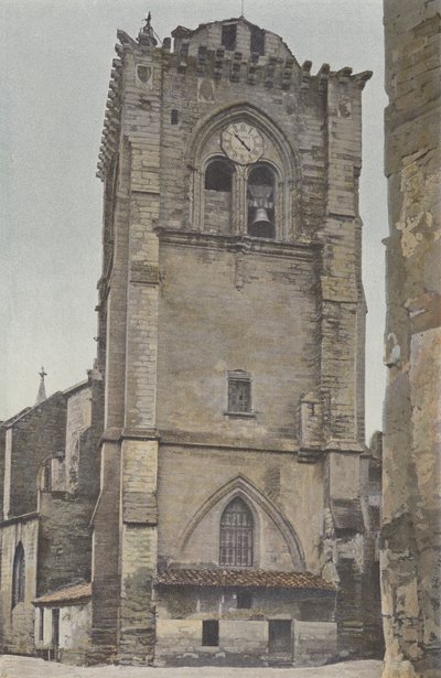 Villeneuve-lès-Avignon, chiesa, campanile fortificato, oggi Beffroi (prima del restauro) da French Photographer