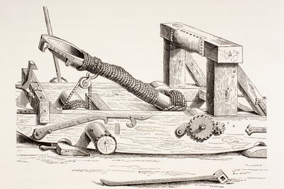 Mangonel del XV secolo, da Les Arts au Moyen Age, pubblicato nel 1873 da French School
