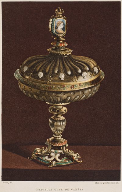 Vaso dolce del XVII secolo con cammei, illustrazione dal Dictionnaire de l