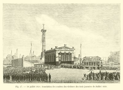 28 luglio 1840, traslazione delle ceneri delle vittime delle tre giornate di luglio 1830 da French School