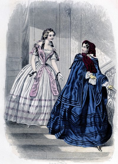 2 donne alla moda - in "Journal des Demoiselles" 1852 da French School