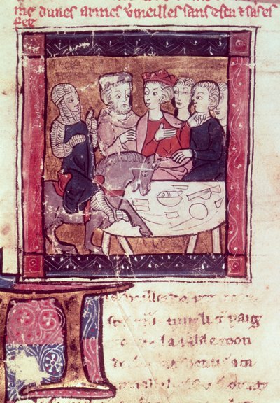 Galahad arriva da Artù, c.1250-80 da French School