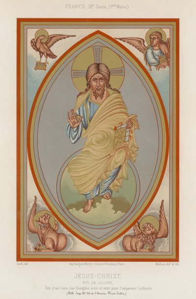 Una rappresentazione del IX secolo di Gesù Cristo da French School