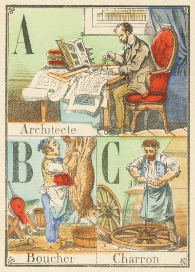 Architetto, Macellaio, Carrettiere da French School