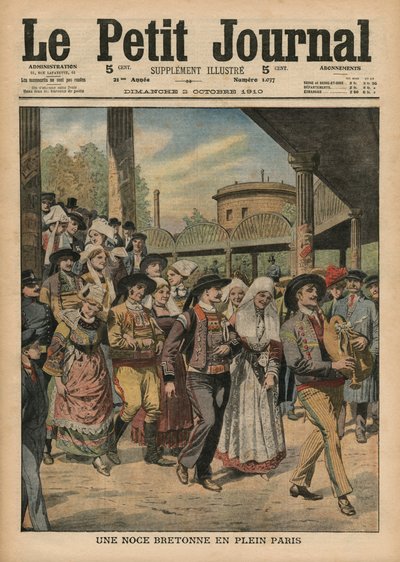 Un matrimonio bretone a Parigi, illustrazione da Le Petit Journal, supplemento illustrato, 2 ottobre 1910 da French School