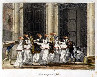 Un Corteo Funebre alla Porta di una Chiesa da French School
