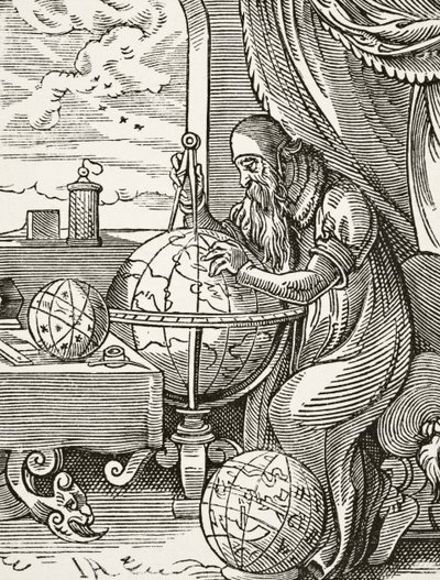 Un astronomo e cosmografo tedesco, da Scienza e Letteratura nel Medioevo di Paul Lacroix (1806-84) pubblicato a Londra nel 1878 da French School