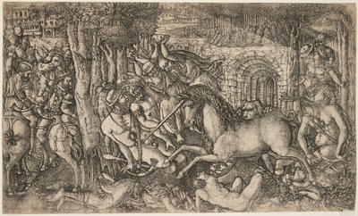 Un re inseguito da un unicorno, c.1547 da French School