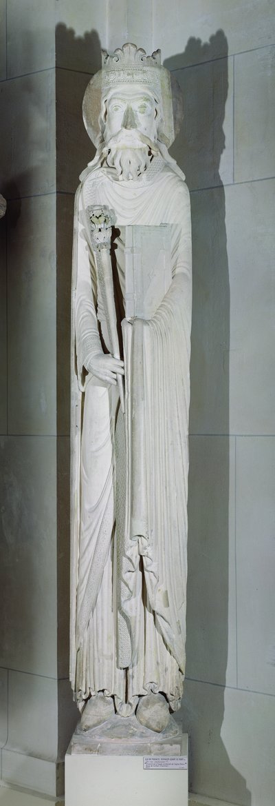 Un re, possibilmente Salomone, dalla facciata ovest di Notre-Dame de Corbeil, Essonne da French School