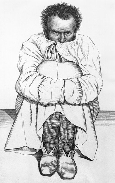 Un uomo pazzo, illustrazione da un libro di Jean Étienne Dominique Esquirol da French School