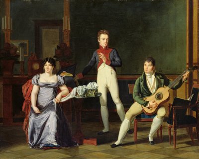 Un Musicista e la sua Famiglia, possibilmente Fernando Sor (1778-1839) da French School