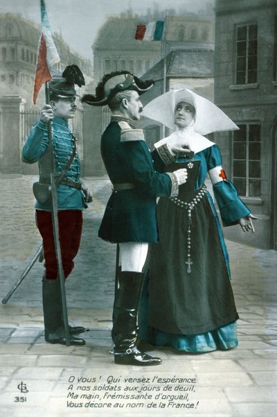 Una Suora che Riceve una Medaglia, Prima Guerra Mondiale da French School