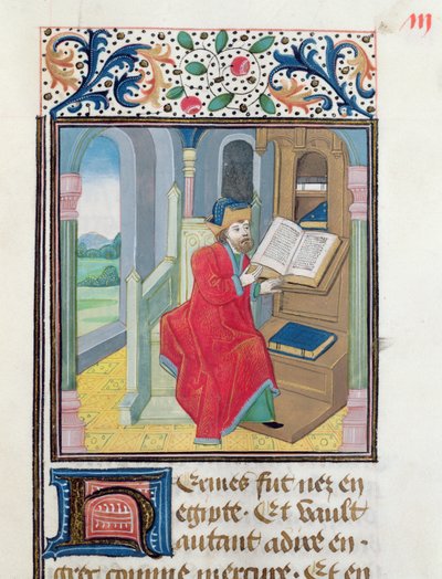 Un filosofo, possibilmente Ermete Trismegisto, da Histoire des Philosophes, fine XV secolo da French School