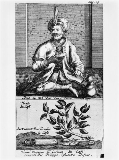 Una pentola per fare il caffè, illustrazione da Traite Nouveau et Curieux du Cafe, du The et du Chocolat di Philippe Sylvestre Dufour, La Haye, pubblicato nel 1693 da French School