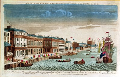 Veduta della Dogana con parte della Torre, presa dal Tamigi, Londra, metà del XVIII secolo da French School