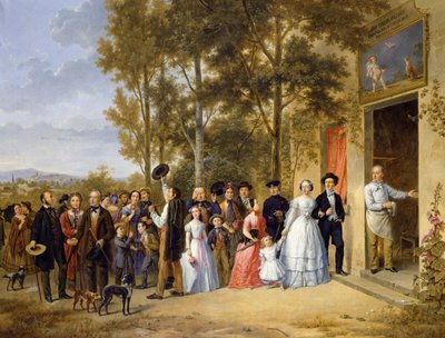 Un matrimonio al Coeur Volant, Louveciennes, c.1850 da French School