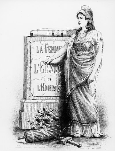 Una donna è uguale a un uomo, stampato da Lemercier & Co., Parigi, 1881 da French School