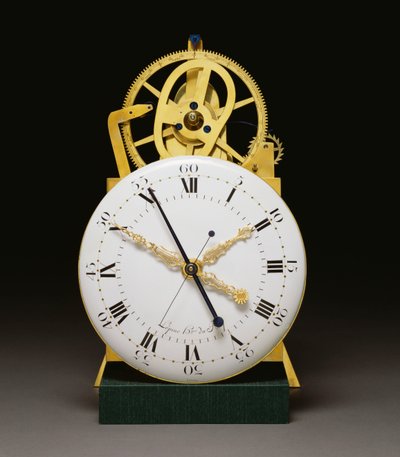 Vista ravvicinata del quadrante e del movimento di un regolatore a pendolo in mogano con montature in bronzo dorato e patinato di Luigi XVI con calendario annuale ed equazione del tempo, c.1790 da French School