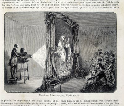 Una scena di fantasmagoria per proiezione - in "Magazzino pittoresco" da French School