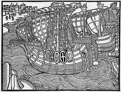 Una flotta nel XV secolo, da un
