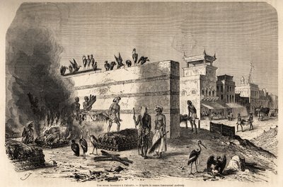 Una scena funebre a Calcutta da French School