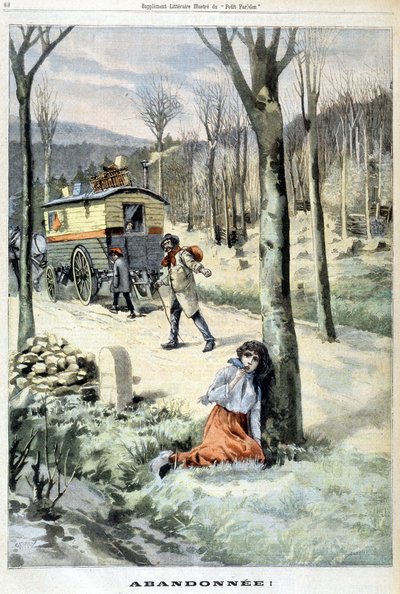Una ragazza zingara abbandonata dalla sua famiglia - in "Le Petit Parisien" del 15/03/1903 da French School