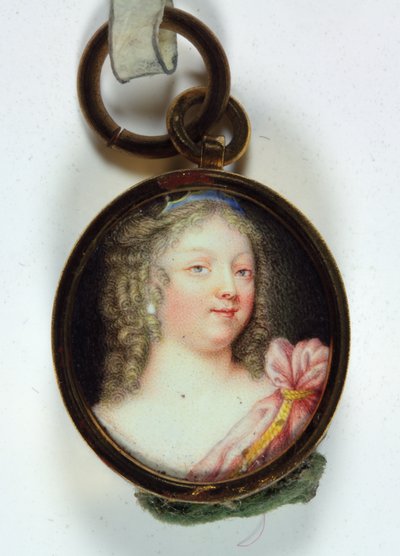 Una signora, in drappeggio cremisi da French School