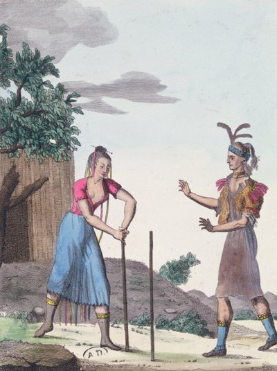 Una cerimonia di matrimonio con gli indiani Creek, c.1811 da French School