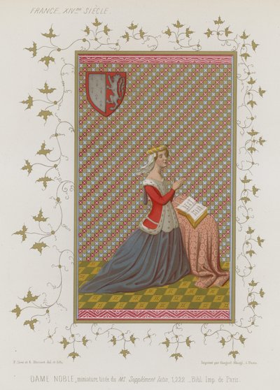 Una nobildonna in preghiera da French School