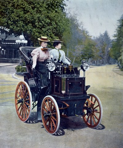 Una Panhard Levassor Phaeton a benzina con manovella di avviamento, 1896 da French School