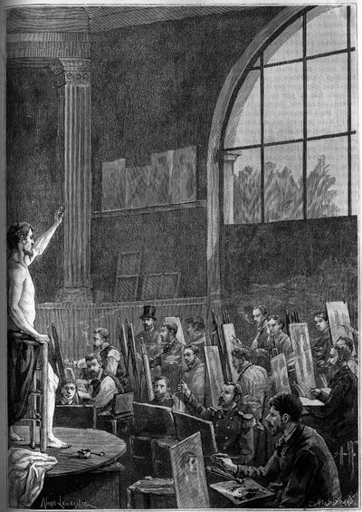 Una sessione di posa in un atelier d