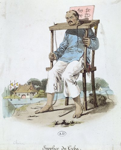 Un prigioniero nel Cangue in Cina, c.1800 da French School