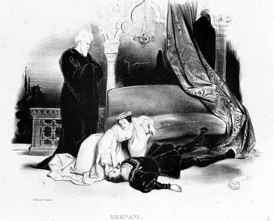 Una scena di Victor Hugo Hernani - in "Il Mondo Drammatico", c. 1832 da French School