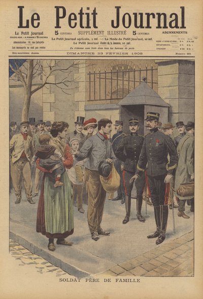 Un soldato e capo della sua famiglia da French School