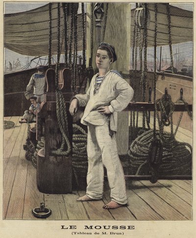 Un giovane marinaio sul ponte di una nave da French School