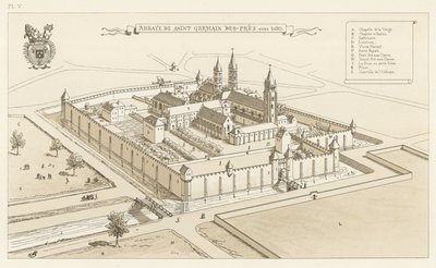 Abbazia di Saint Germain des-Prés, circa 1520 da French School