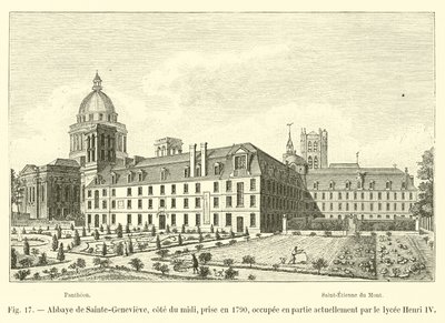 Abbazia di Sainte-Geneviève, lato sud, presa nel 1790, attualmente occupata in parte dal liceo Henri IV da French School