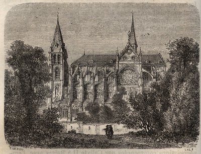 Abbazia Saint-Victor di Parigi, fondata nel XII secolo - incisione in "Histoire de France" di Victor Duruy (1811-1894) - 1882 da French School