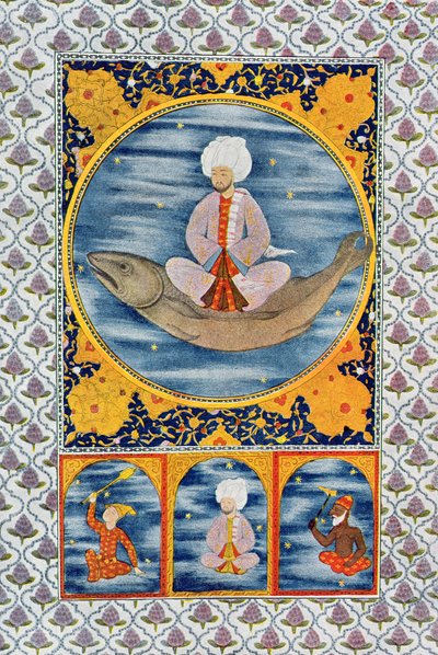 Abdallah del Mare, illustrazione da Le Mille e una Notte, 1895 (incisione a colori) da French School