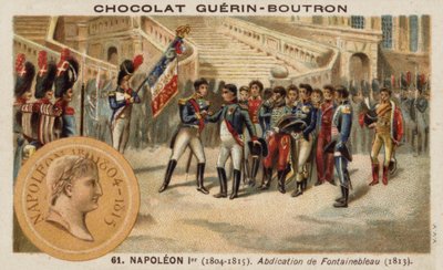 Abdicazione di Napoleone a Fontainebleau da French School