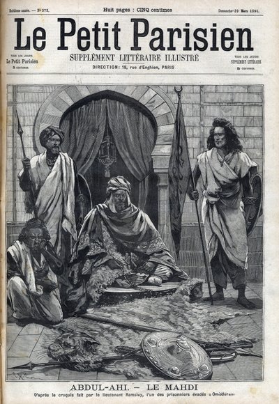 Palazzo Abdul-Ahi (Abdulahi) a Ombduram sulle rive del Nilo a Mahdi. Incisione in "Le Petit Parisien". da French School