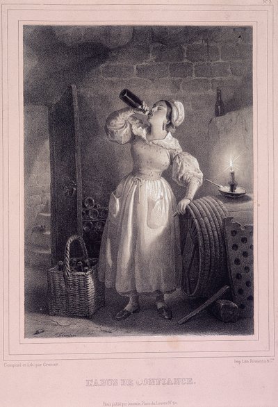 Abuso di fiducia (domestico che beve vino in cantina) da French School