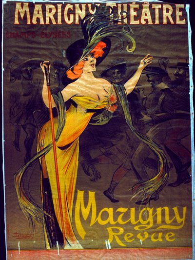 Pubblicità per la Mazigny Revue a Parigi al Teatro Marigny da French School