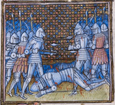 Morte di Sir John Chandos. Una battaglia medievale, illuminazione da 