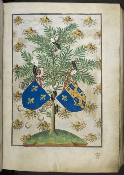 Pagina araldica, dal Libro delle Ore (Le Ore di Bedford) da French School