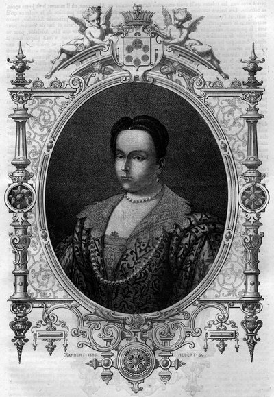 Adelaide di Borgogna (931-999), vedova di Lotario (Conte di Parigi e Duca di Francia) e seconda moglie di Ottone I il Grande. Incisione in 