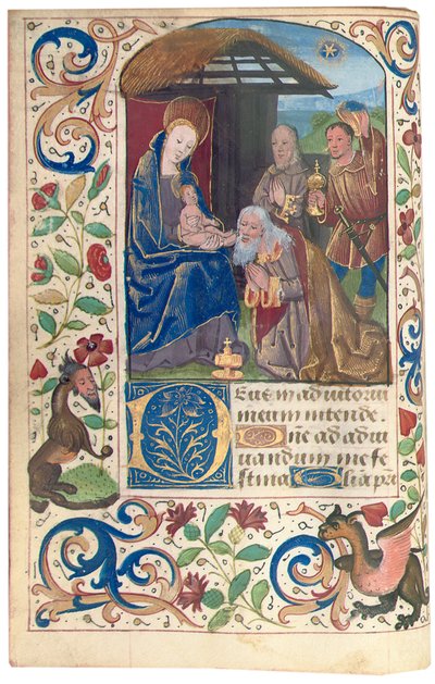 Adorazione dei Magi, illustrazione da "Libro delle Ore, Uso di Roma" da French School