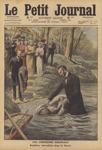 Battesimo avventista nel fiume Marna da French School